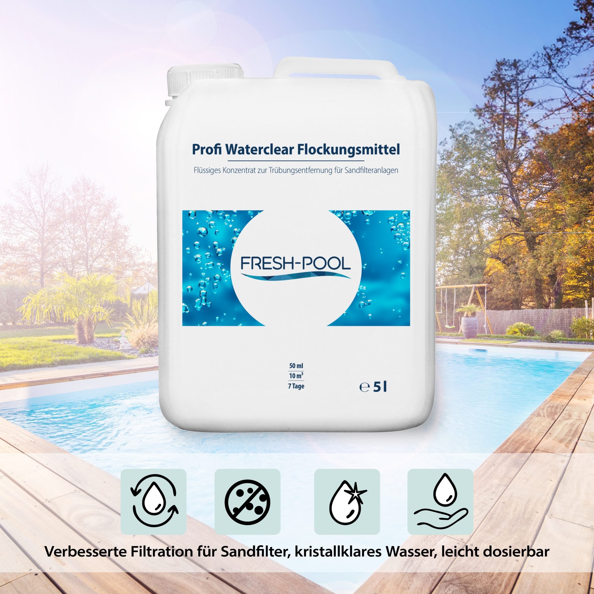 Fresh-Pool Profi Waterclear Flockungsmittel 5 Liter